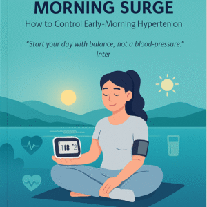Digital eBook cover about early-morning hypertension control and healthy morning routine"